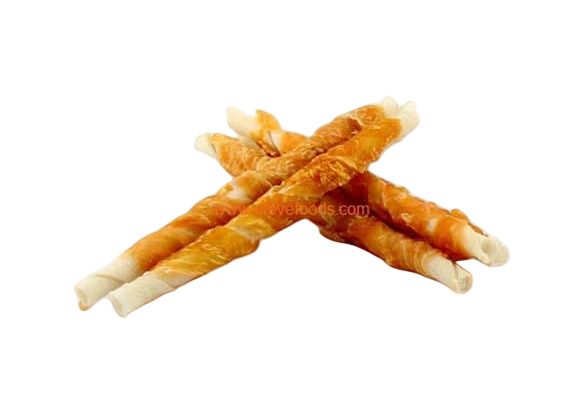 Chicken wrap rawhide sticks